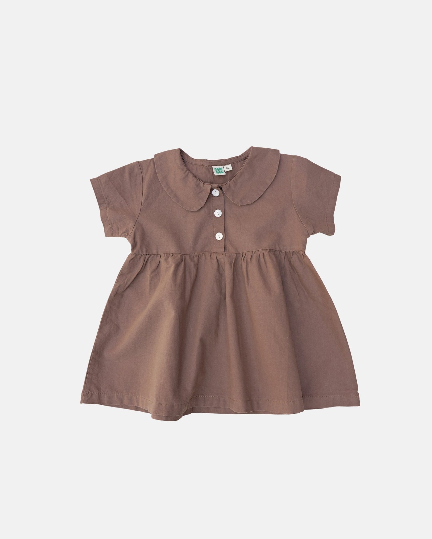 brown collared dress