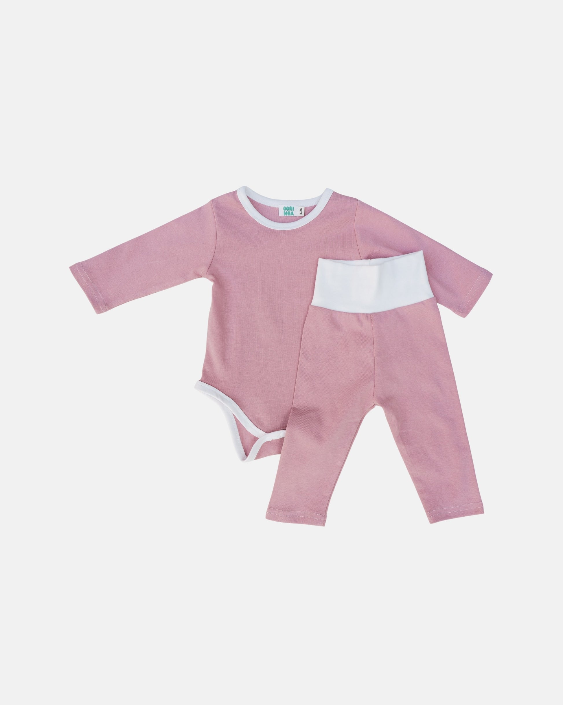 Cotton Bodysuit + Legging Set (Pink)
