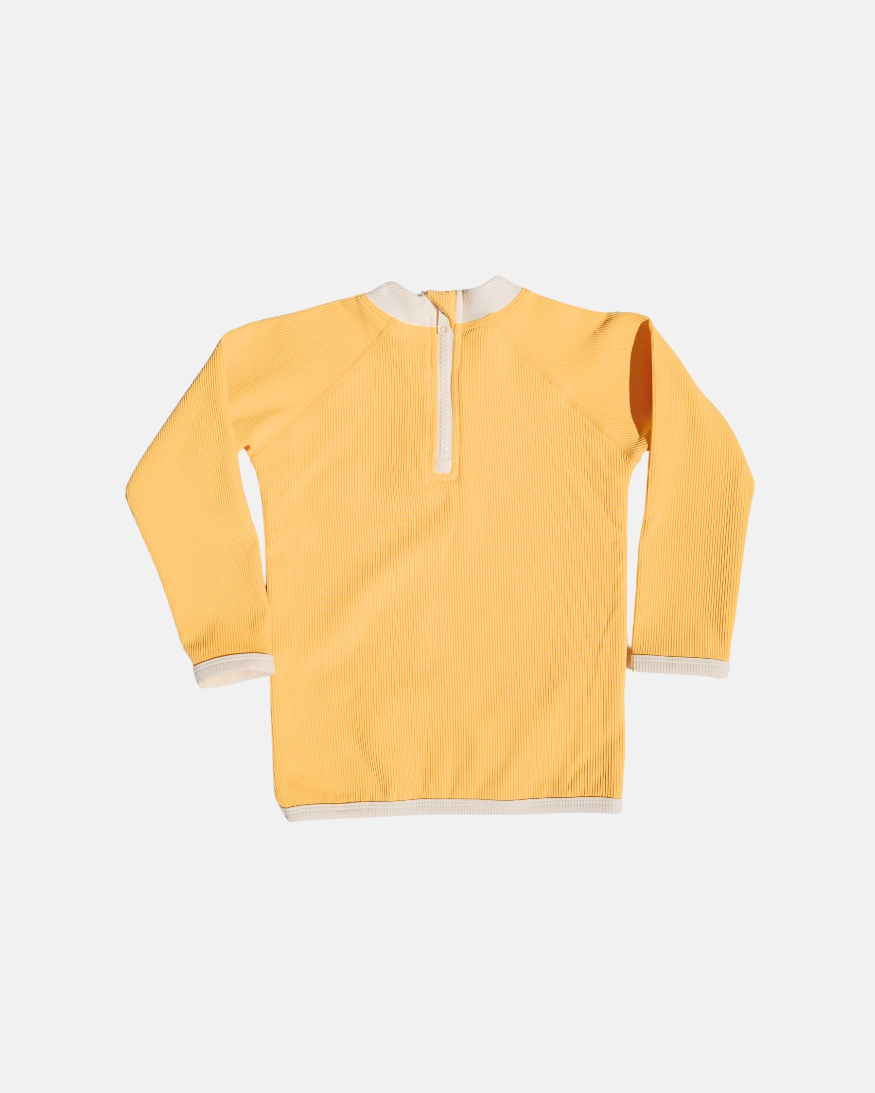 Long-Sleeve Rashguard + Shorts Swim Set (Yellow)