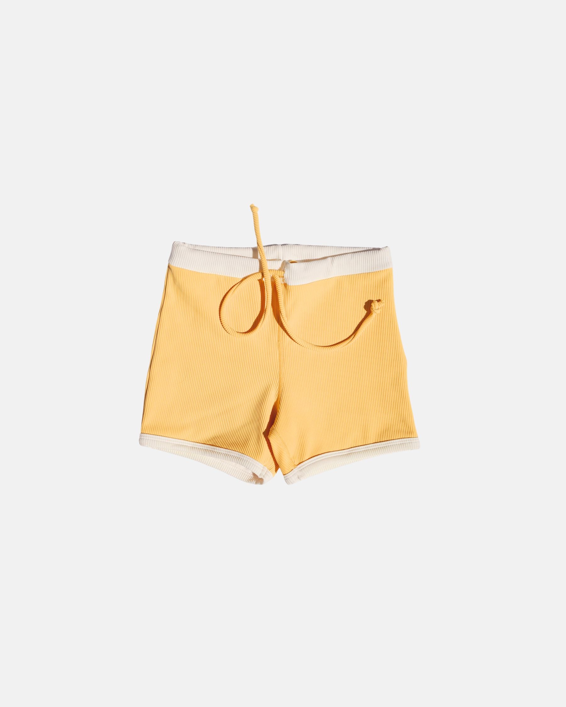 Long-Sleeve Rashguard + Shorts Swim Set (Yellow)
