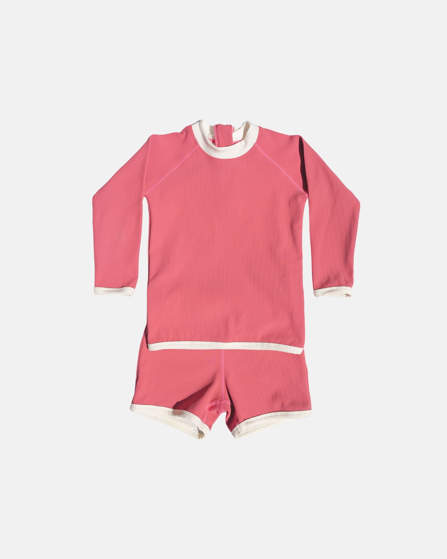 Long-Sleeve Rashguard + Shorts Swim Set (Punch)
