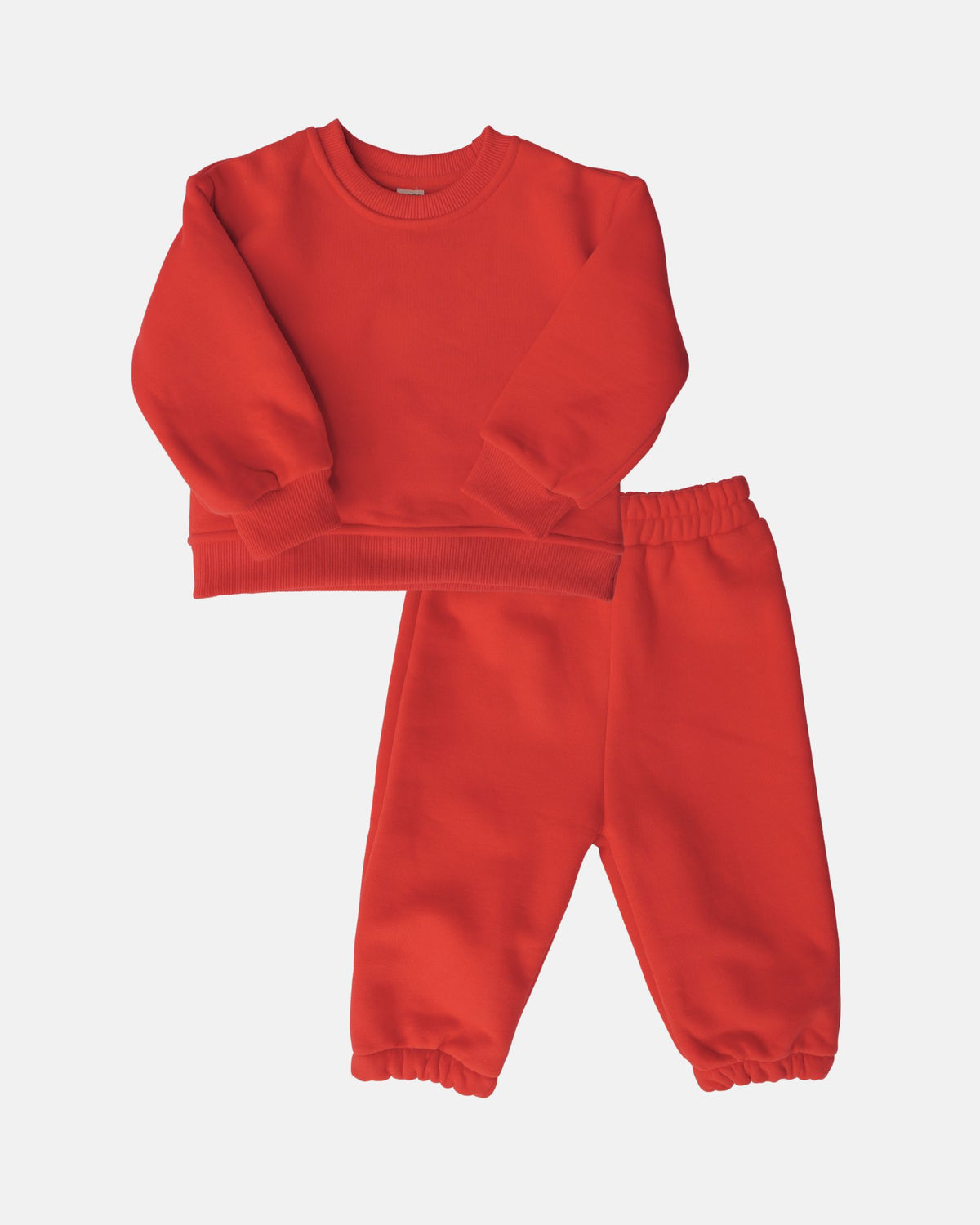 Fleece Sweater Sweatpant Set (Red)