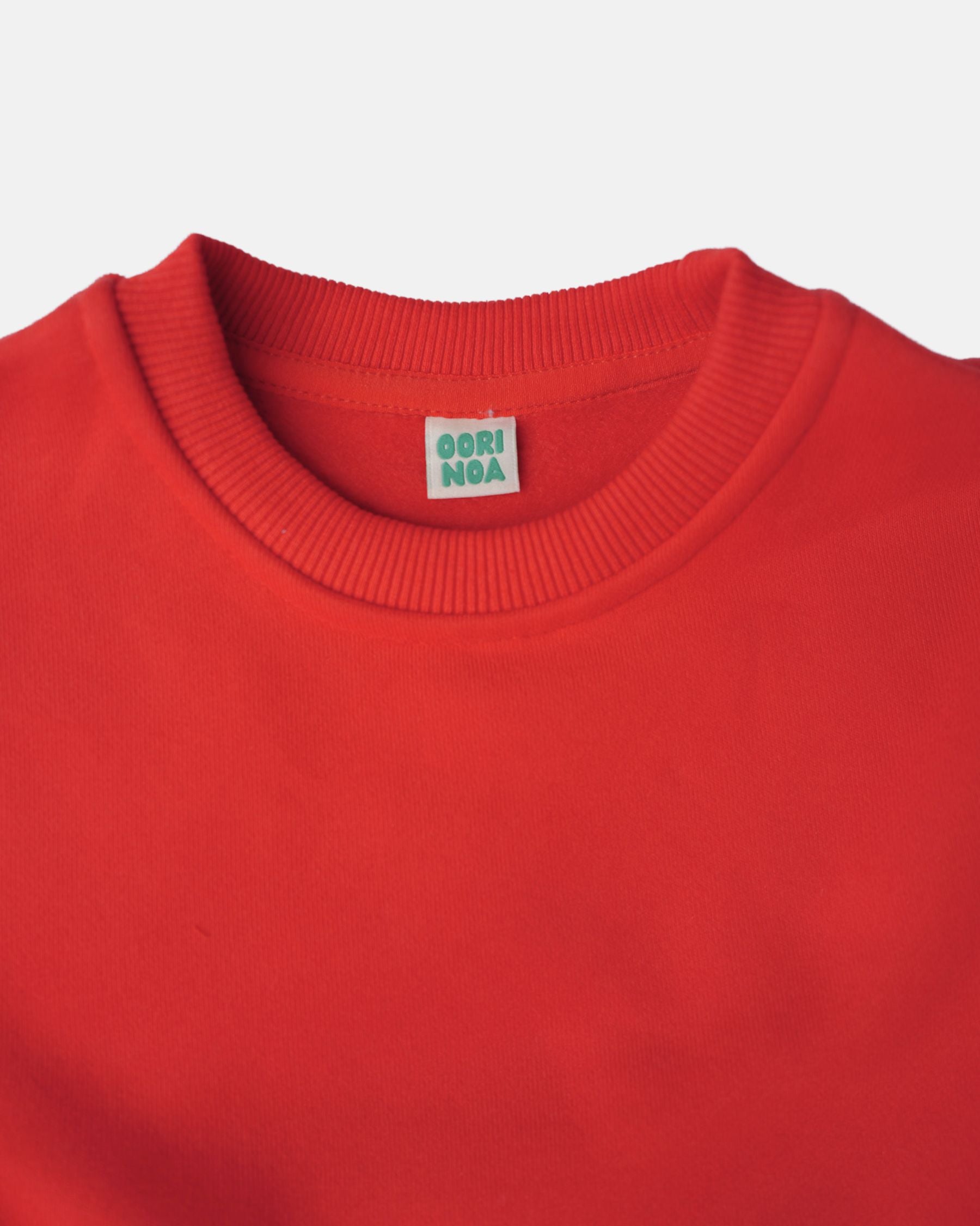Fleece Sweater Sweatpant Set (Red)