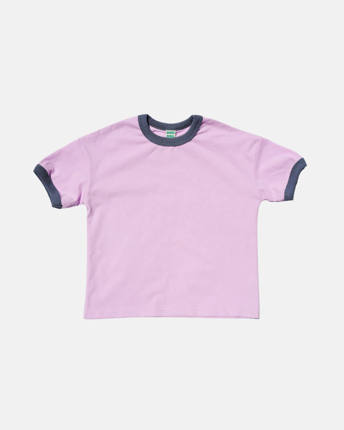 Contrast Cotton Tee (Navy Plum)