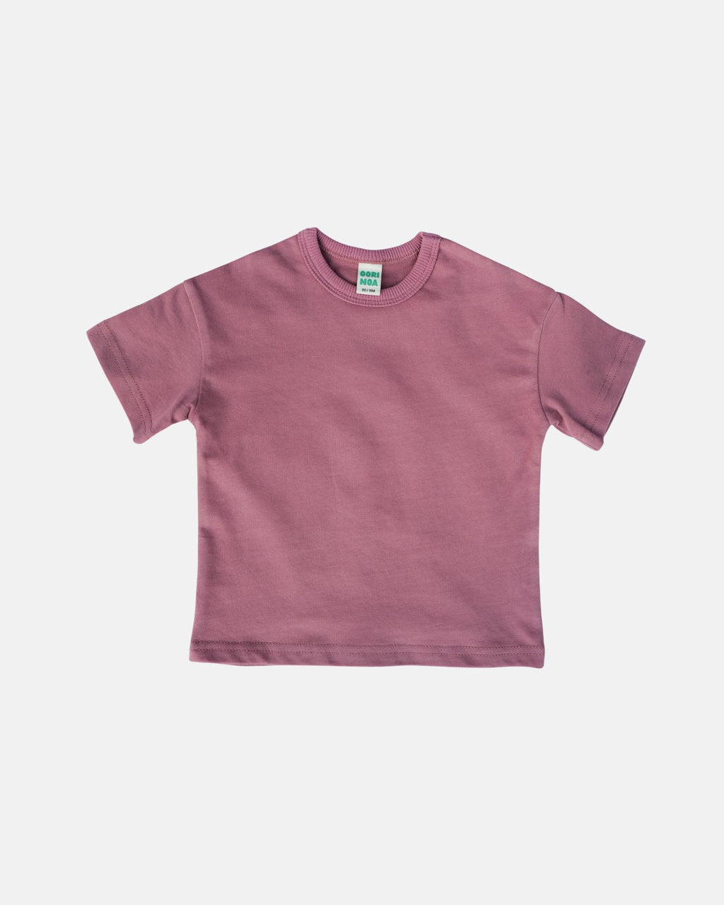 Heavyweight Cotton Tee — Ribbed Collar (Eggplant)