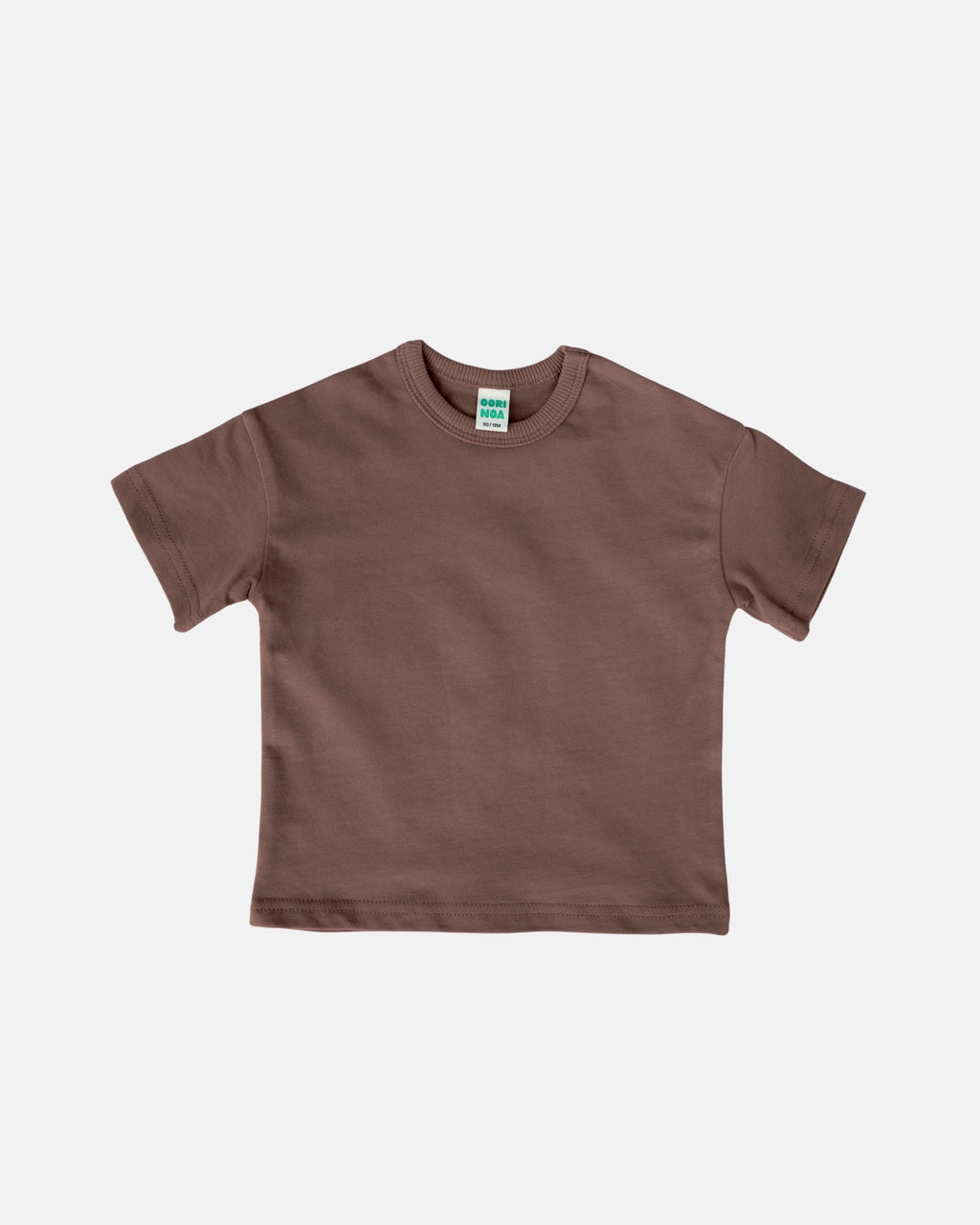 Heavyweight Cotton Tee — Ribbed Collar (Espresso)