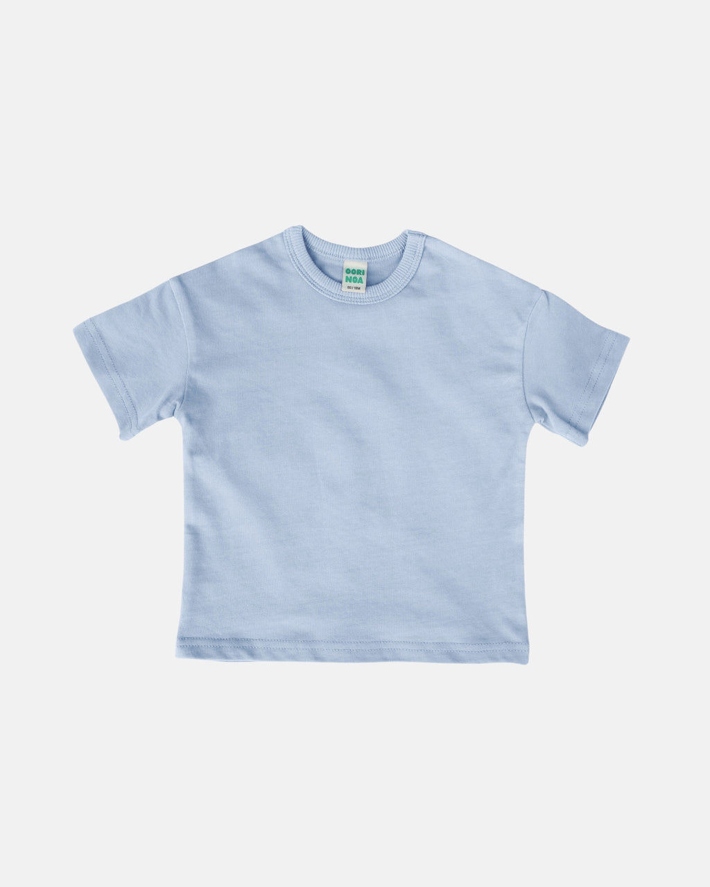 Heavyweight Cotton Tee — Ribbed Collar (Blue)