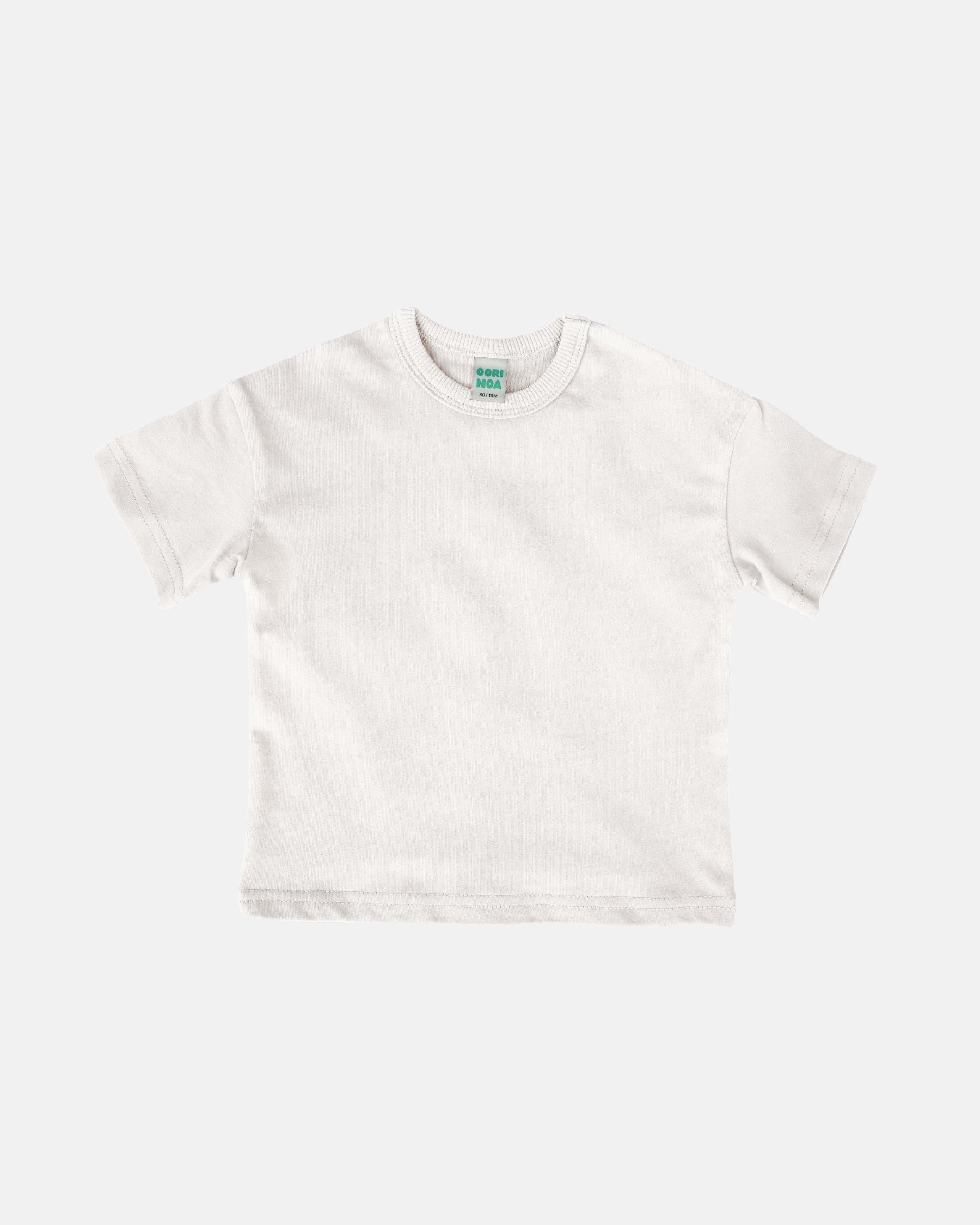 Heavyweight Cotton Tee — Ribbed Collar (White)