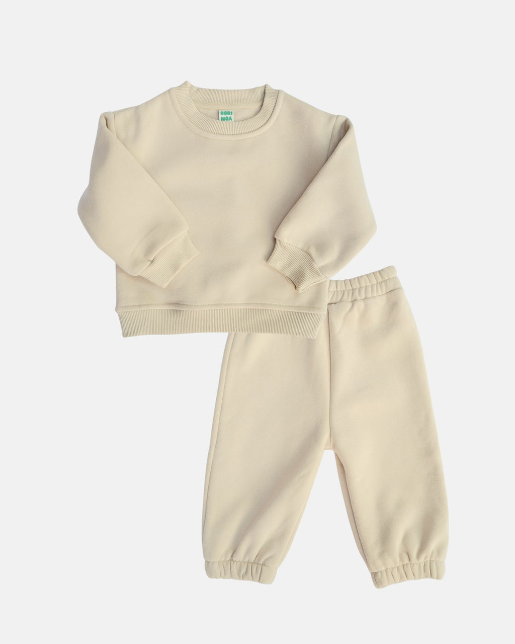 Fleece Sweater Sweatpant Set (Beige)