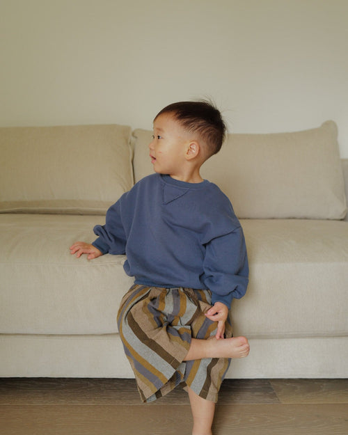 product photo of oori noa's baggy crew sweatshirt in navy