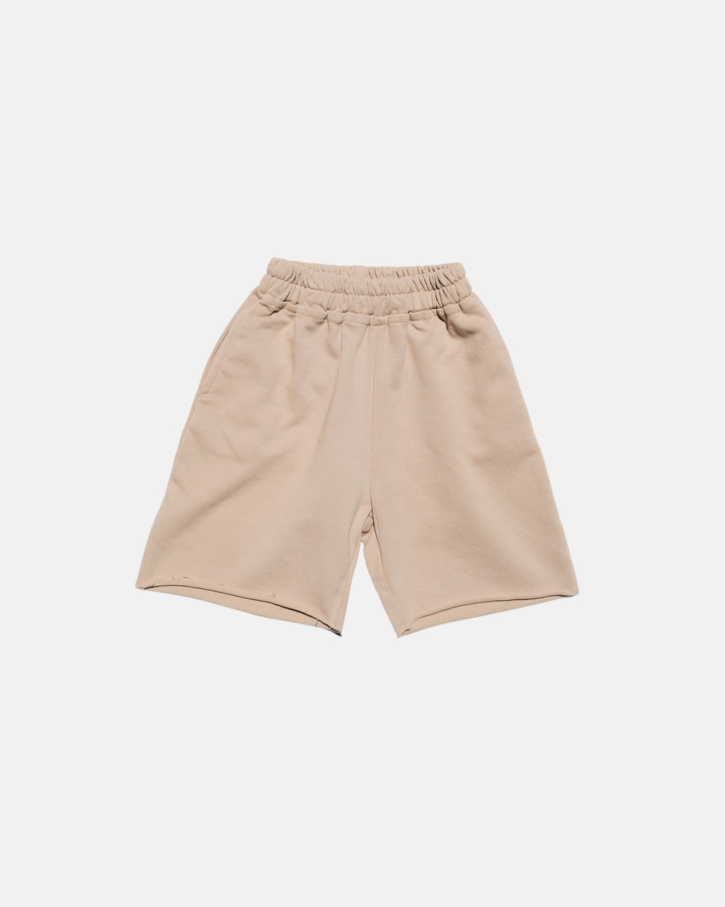 Raw Hem Sweat Shorts (Beige)