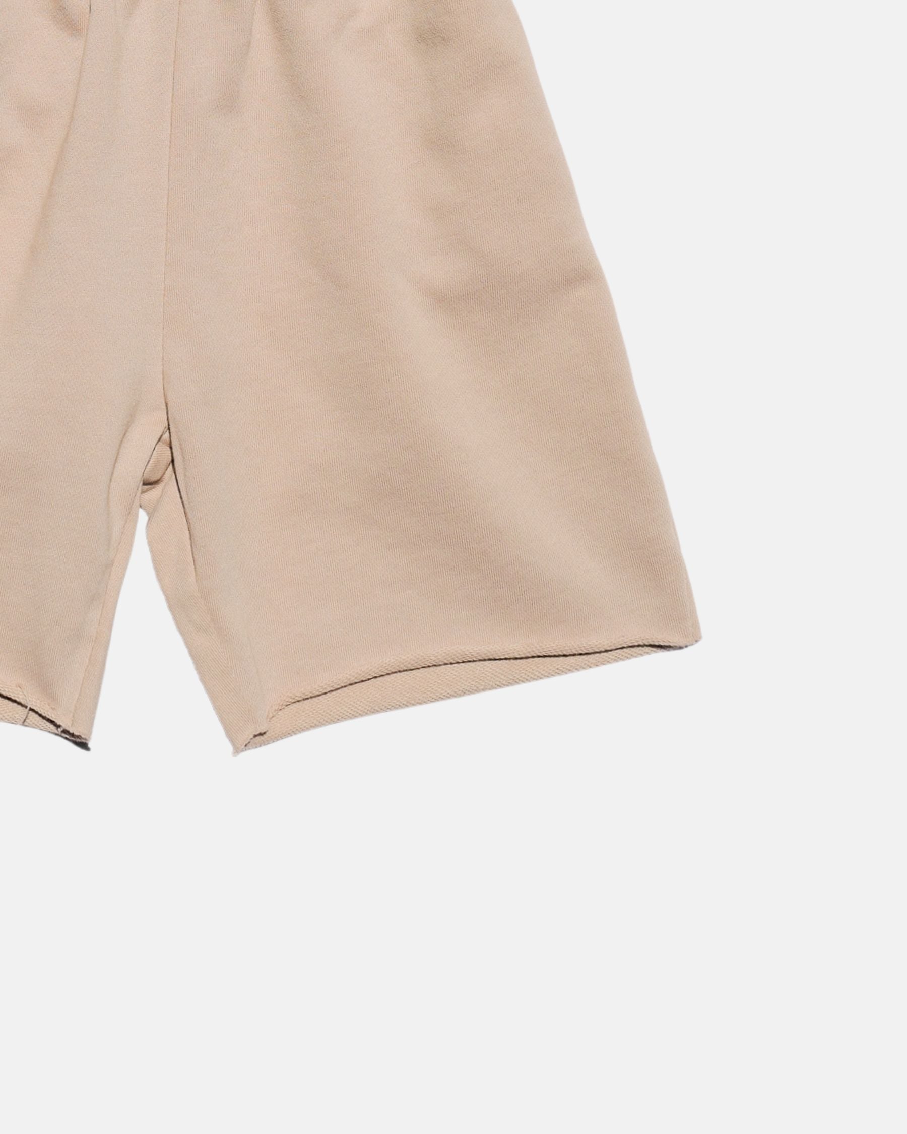 Raw Hem Sweat Shorts (Beige)