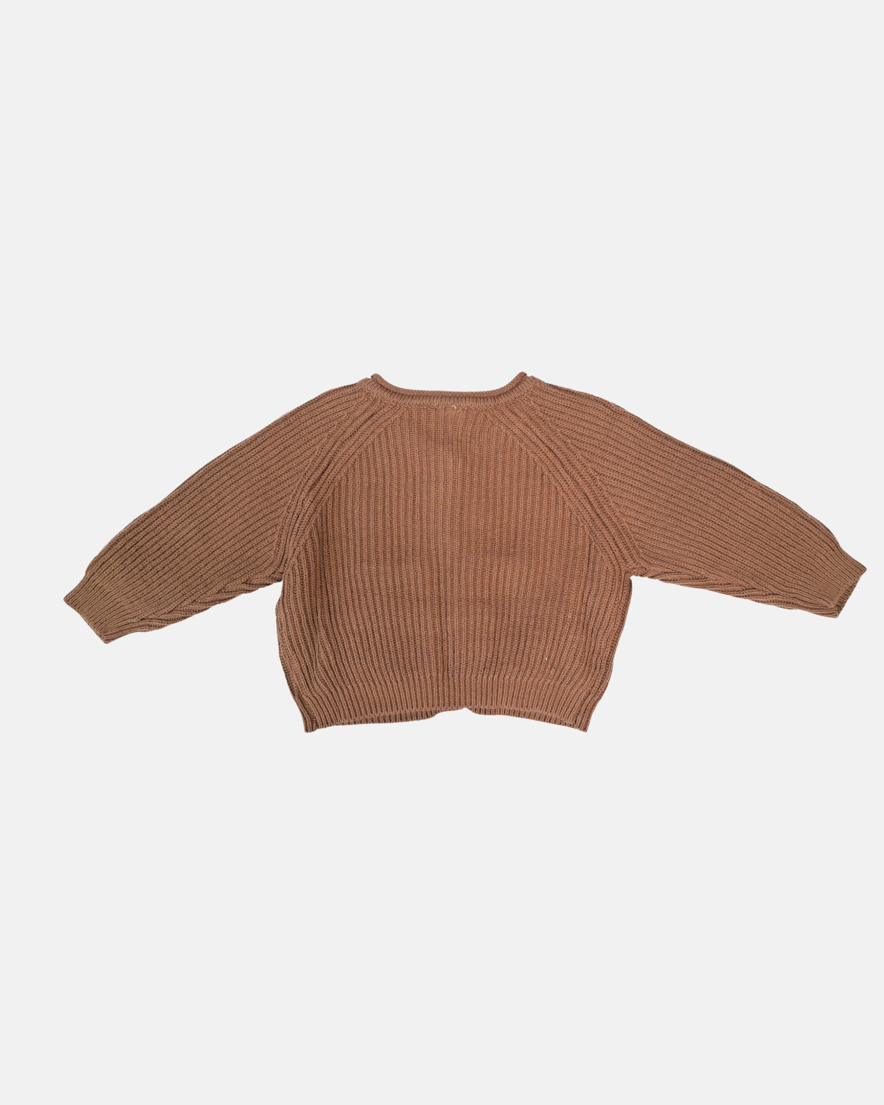 Knit Button-Up Cardigan (Brown)