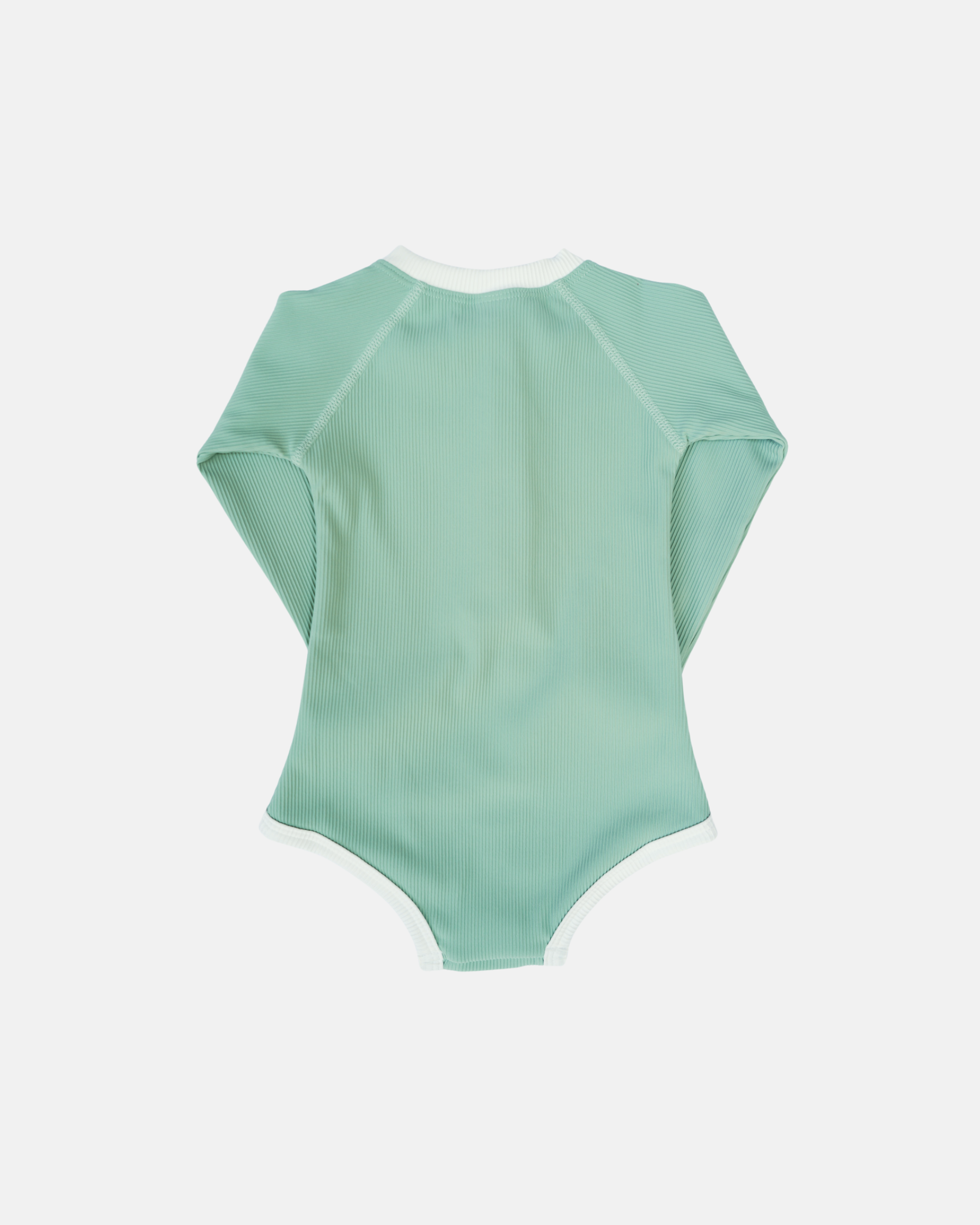 Ribbed Long-Sleeve Baby & Kids Swimsuit (Pistachio)