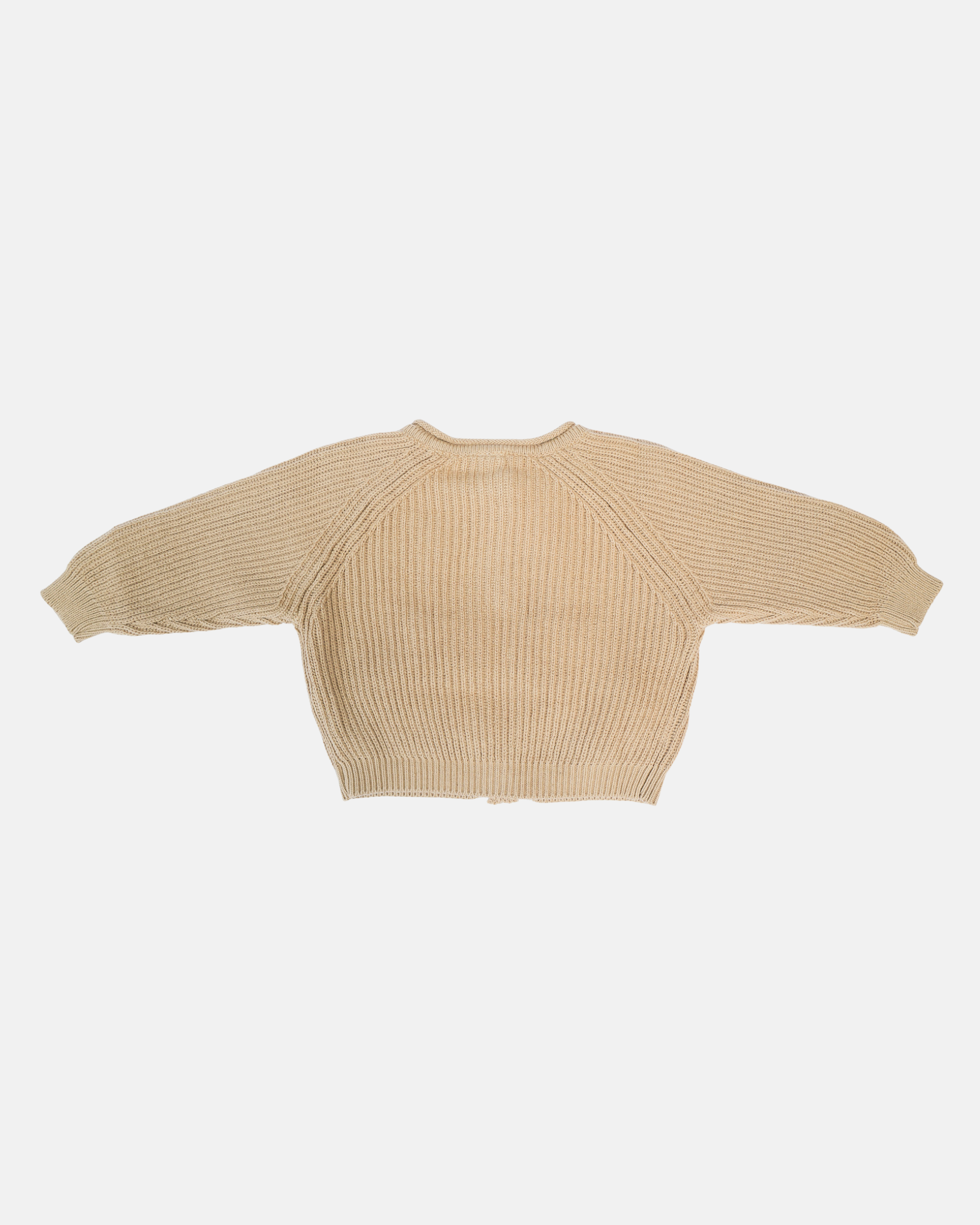 Knit Button-Up Cardigan (Beige)