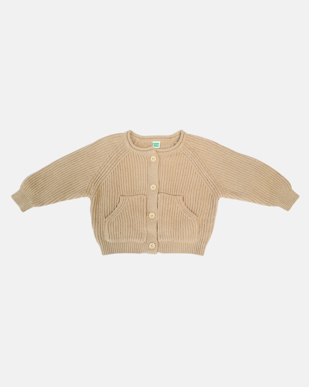 Knit Button-Up Cardigan (Beige)