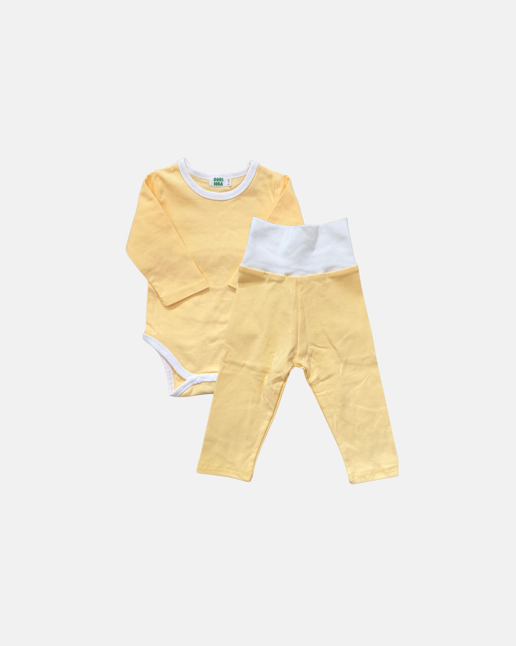 Cotton Bodysuit + Legging Set (Yellow)