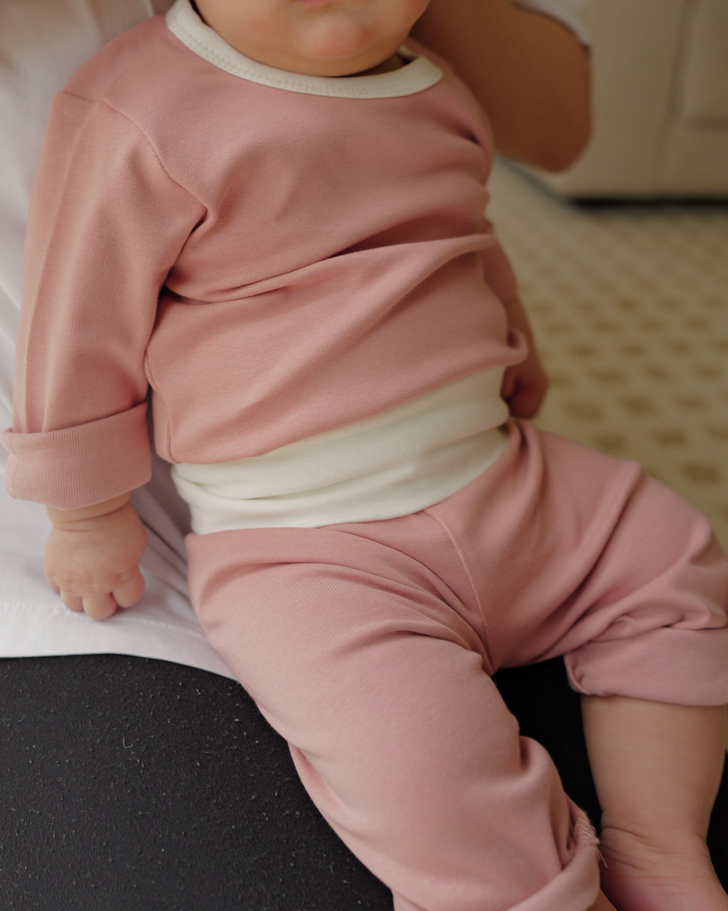Cotton Bodysuit + Legging Set (Pink)