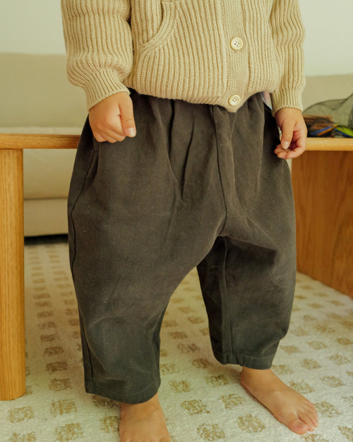 Barrel Cotton Trousers (Black)