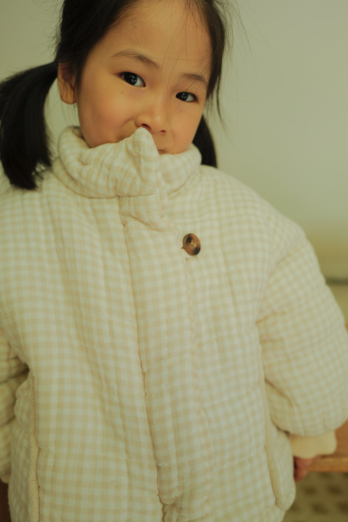 Plaid Winter Jacket (Ecru)