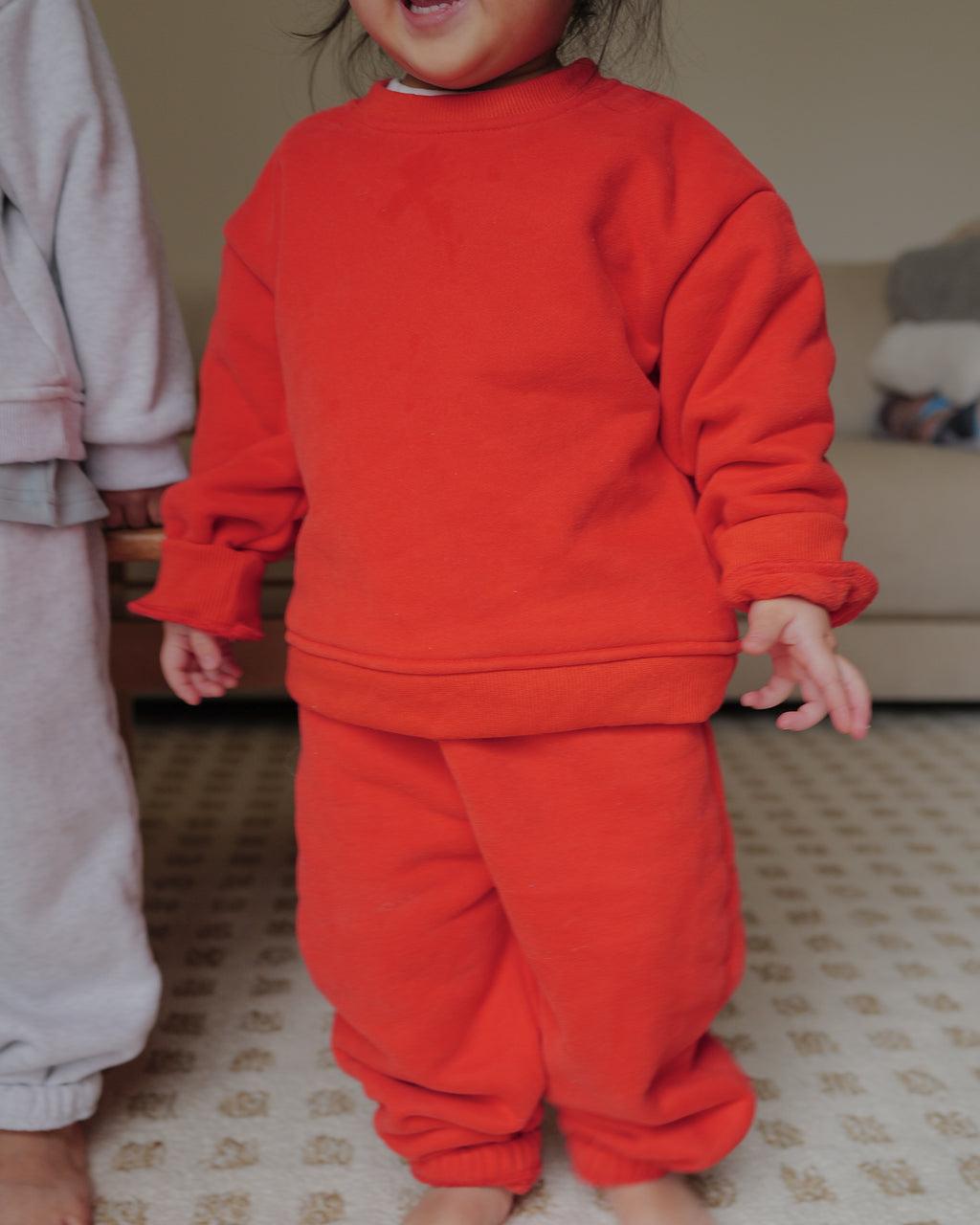 Fleece Sweater Sweatpant Set (Red)