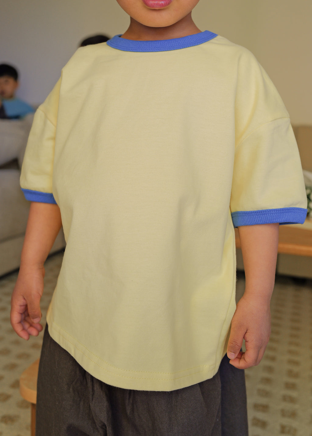 Contrast Cotton Tee (Sunny Blue)