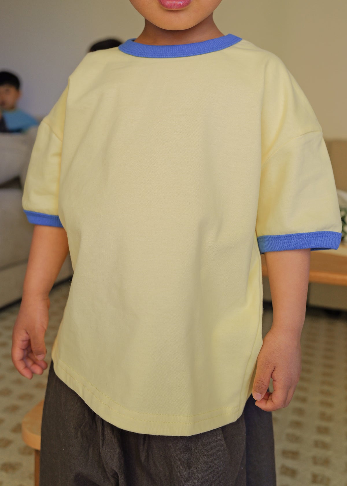 Contrast Cotton Tee (Sunny Blue)