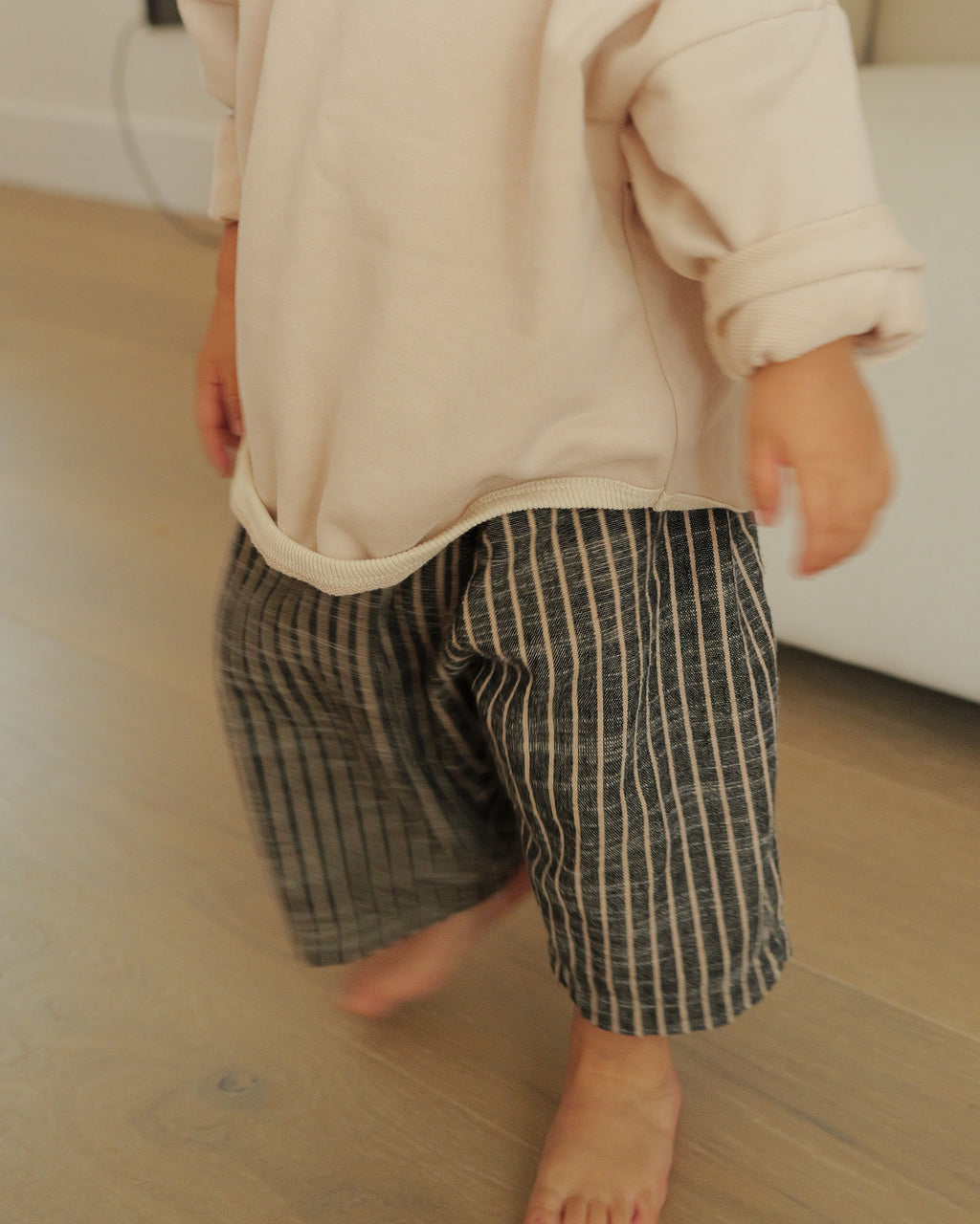 boy in striped weave pant