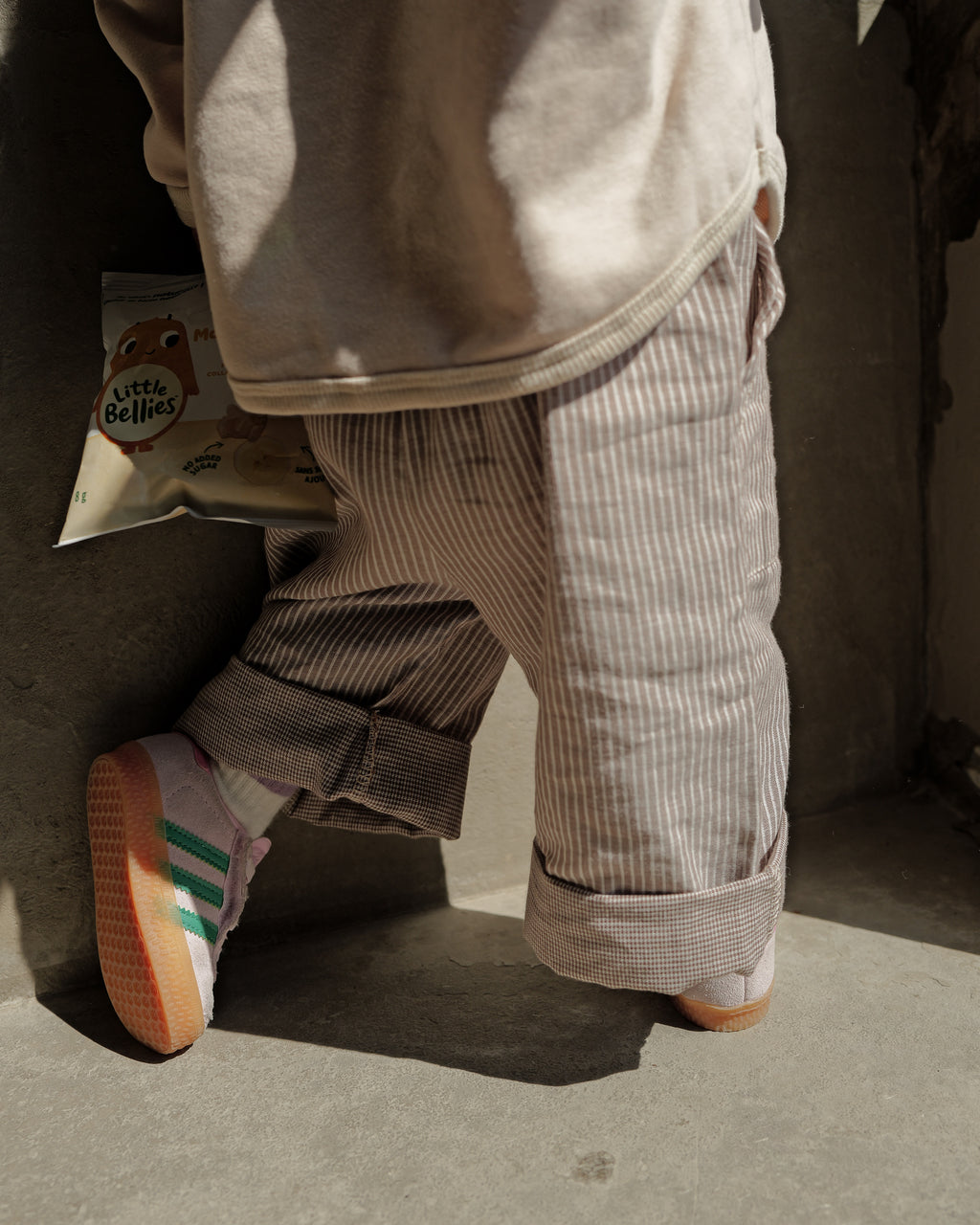 back of pattern weave pants