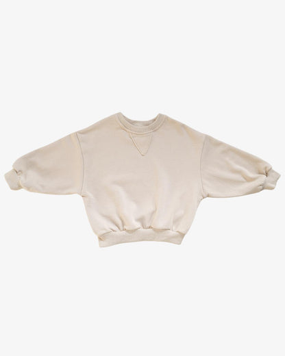 product photo of oori noa's baggy crew sweatshirt in beige