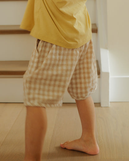 boy in linen shorts