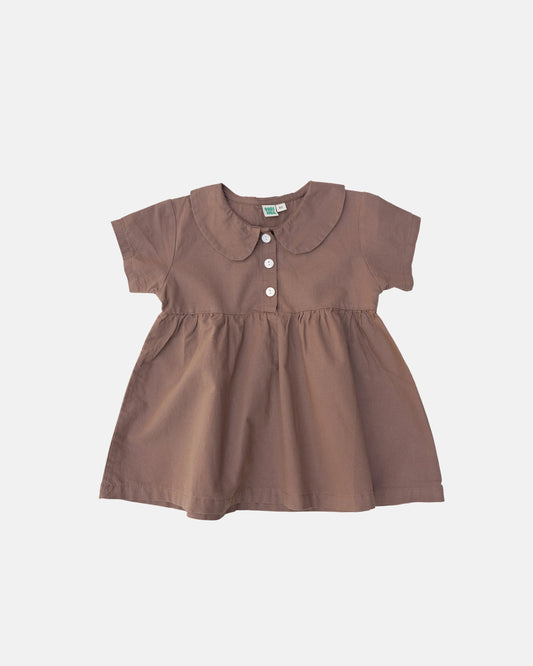 brown collared dress