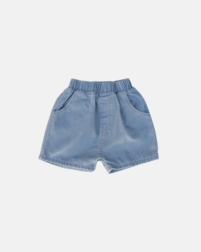 denim shorts front light blue