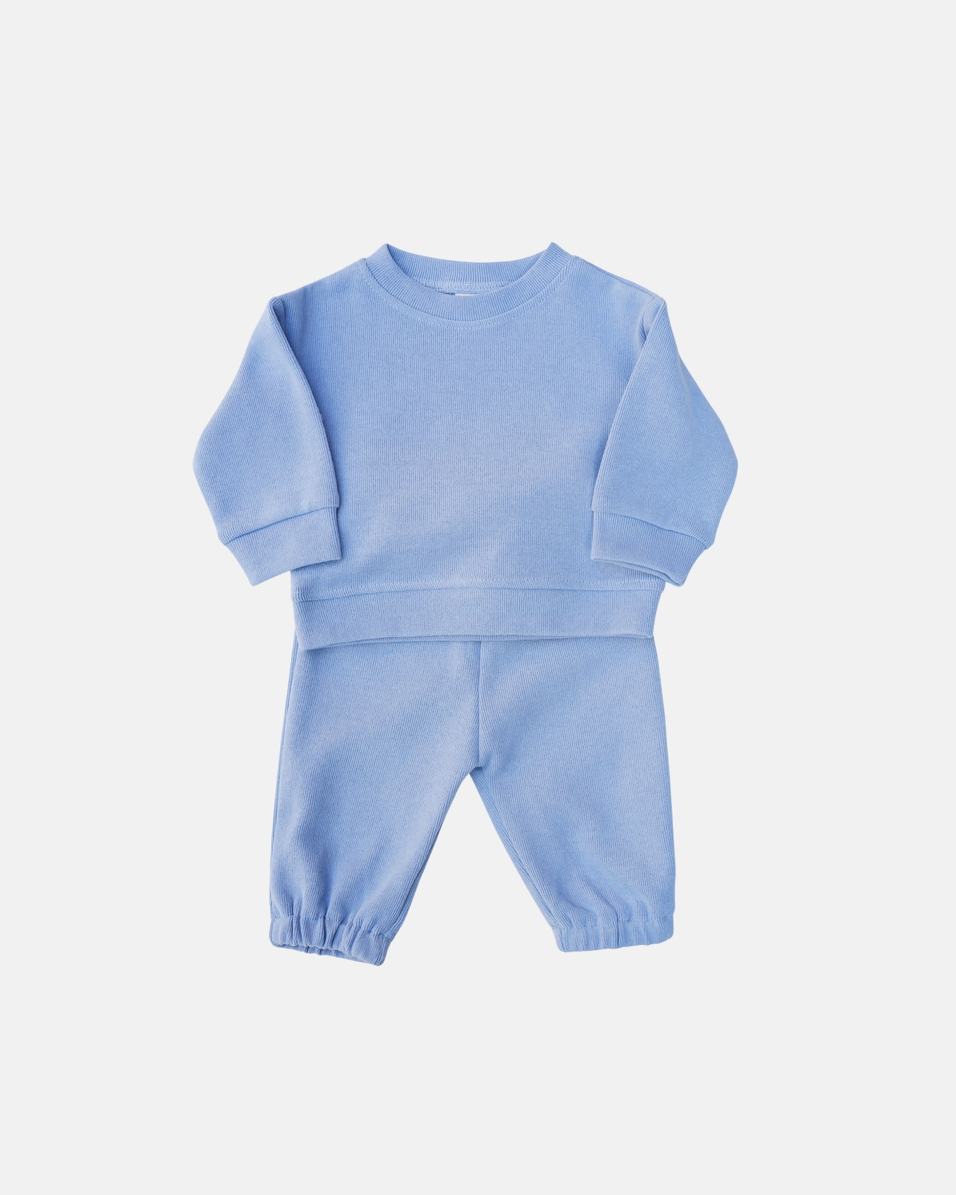 everyday ribbed sweat set blue