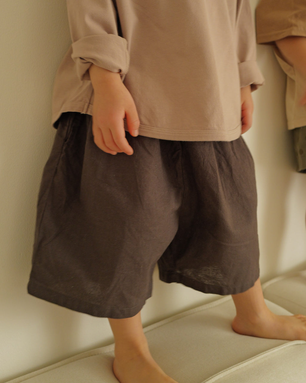 Linen Bermuda Shorts (Grey)