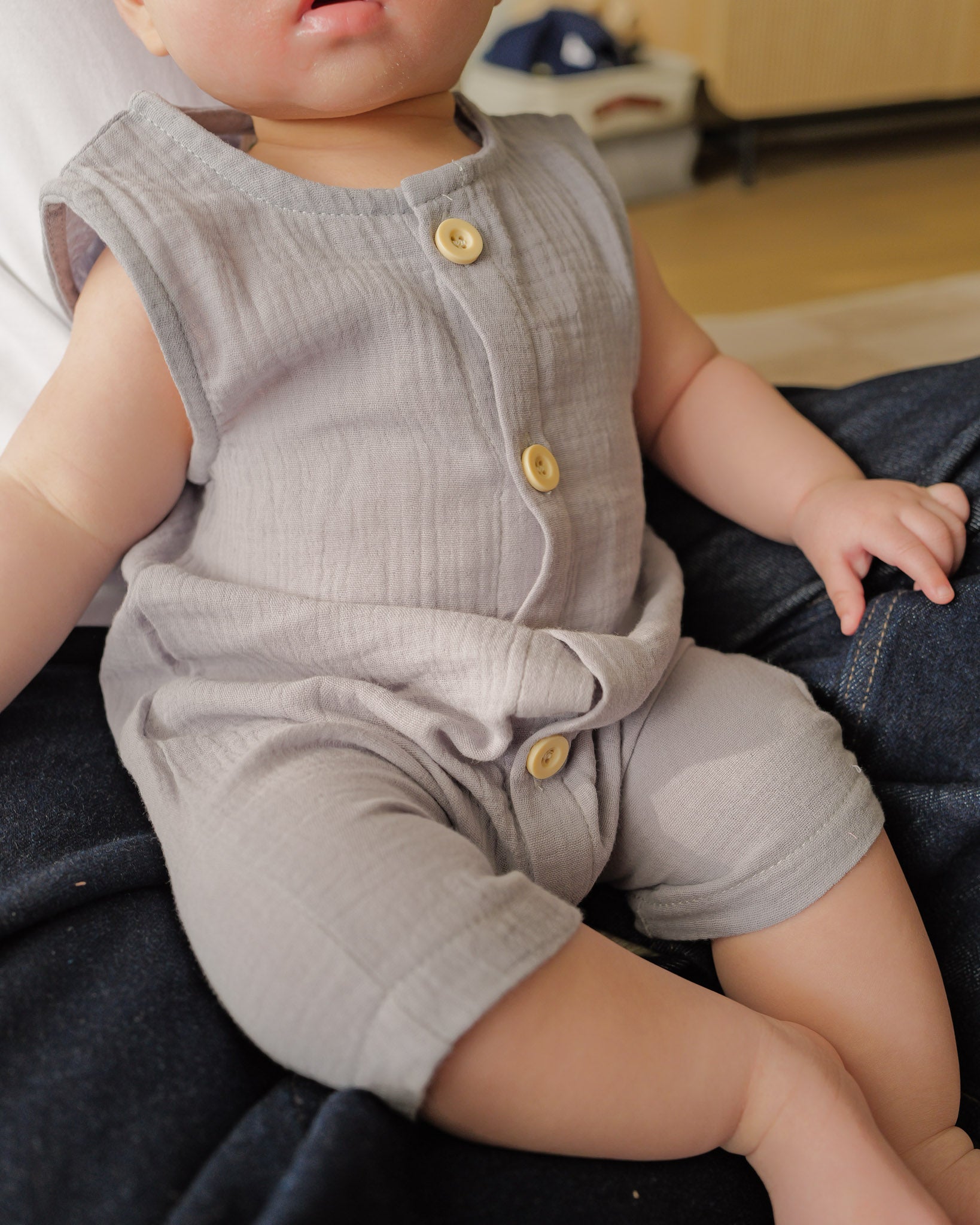 Muslin Romper (Blue)