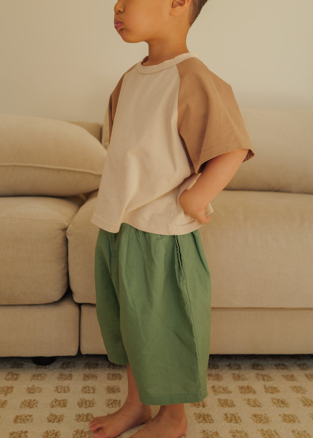 Linen Bermuda Shorts (Green)