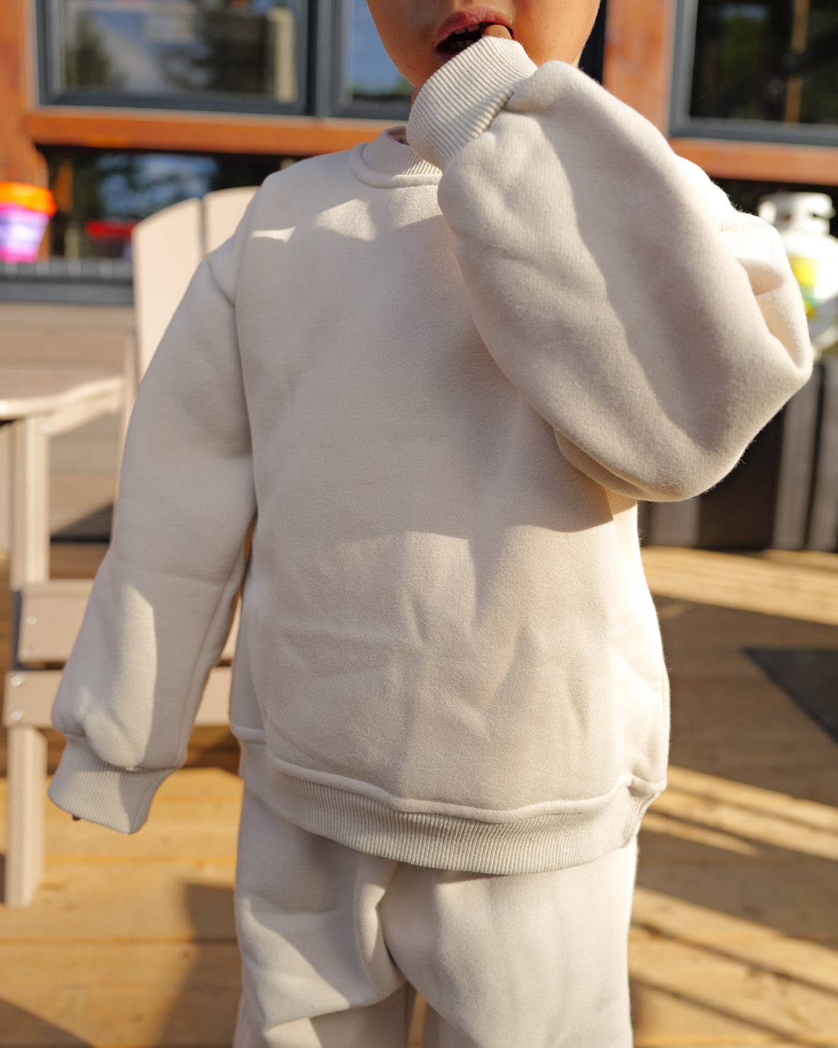 Fleece Sweater Sweatpant Set (Beige)