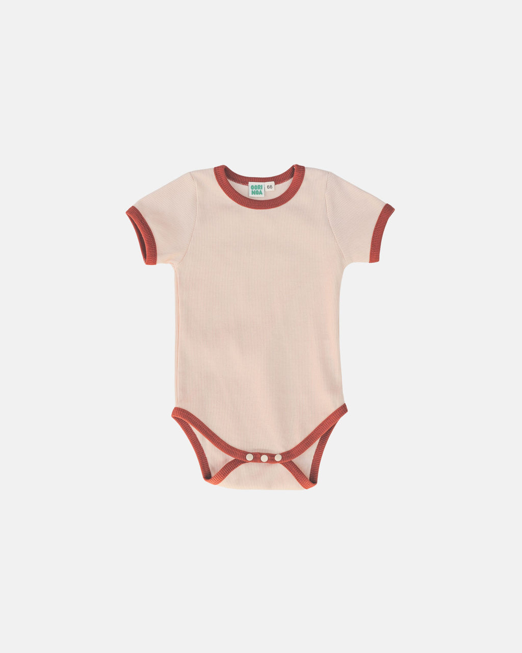 ribbed short-sleeve onesie beige