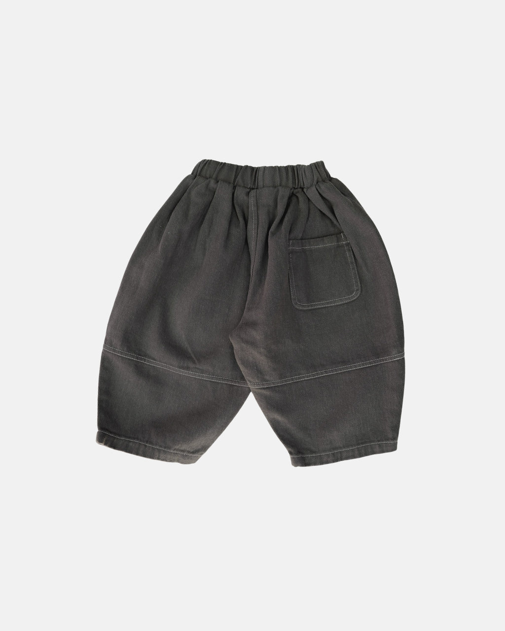 twill barrel pants back grey