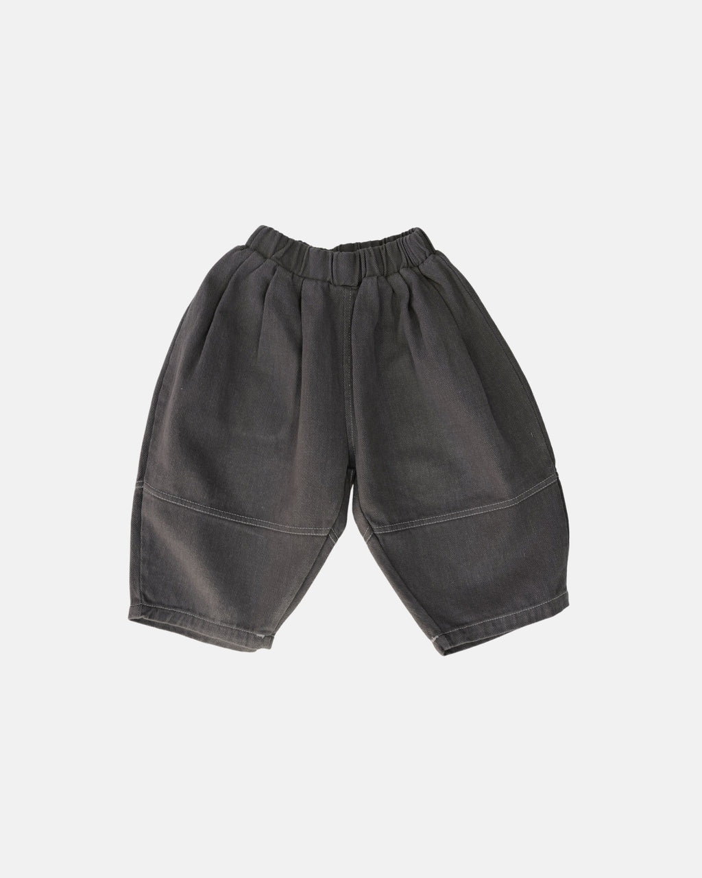 twill barrel pants front grey