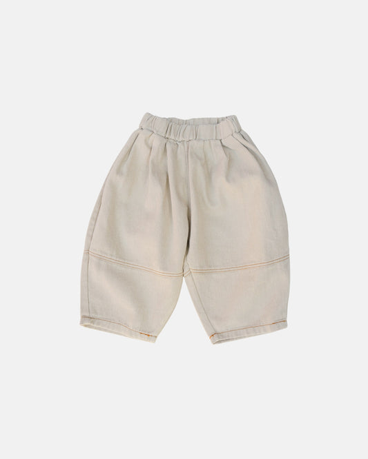 Twill Barrel Pants (Beige)