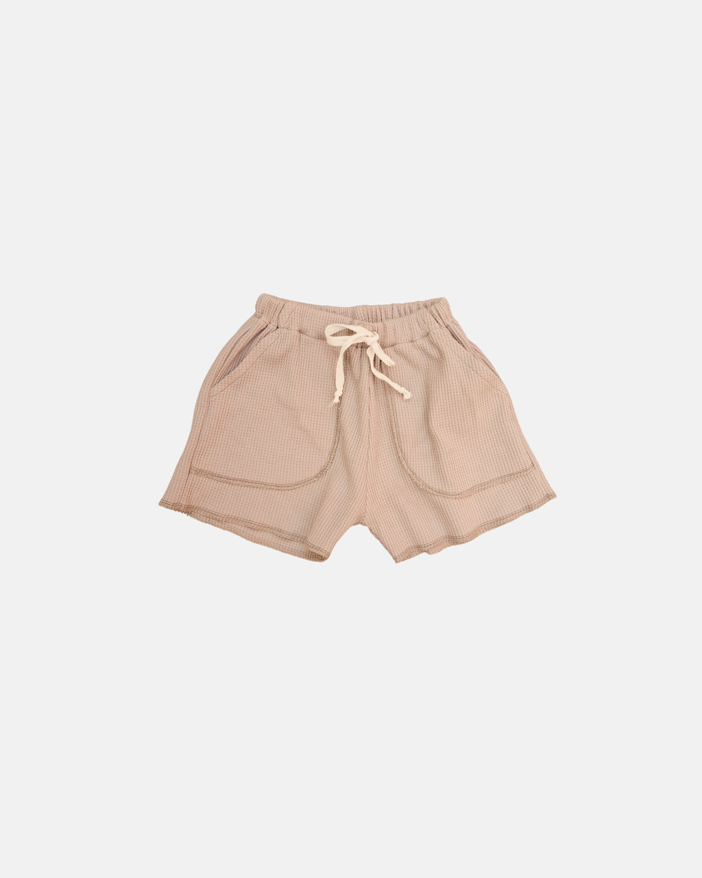 waffled overlock shorts brown